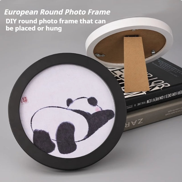 Wood Tabletop Picture Frame Embroidery Round Decorative Photo Frame Craft Frames Set for Arts Crafts, DIY Painting DIYEmbroidery Projects - for Adults and Kids Craft