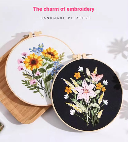 Embroidery DIY handmade material package French embroidery European three-dimensional embroidery Su embroidery fabric sewing self-embroidery flowers