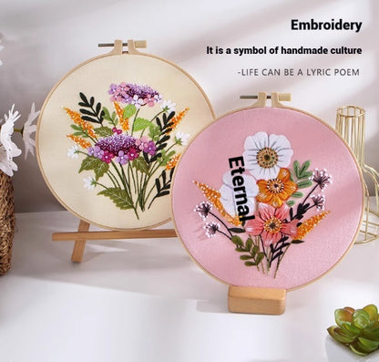 Embroidery DIY handmade material package French embroidery European three-dimensional embroidery Su embroidery fabric sewing self-embroidery flowers