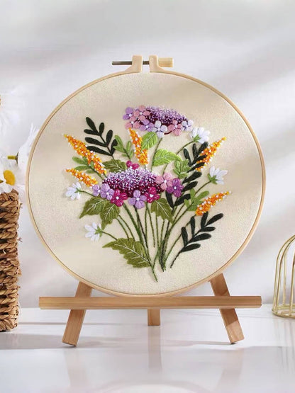 Embroidery DIY handmade material package French embroidery European three-dimensional embroidery Su embroidery fabric sewing self-embroidery flowers