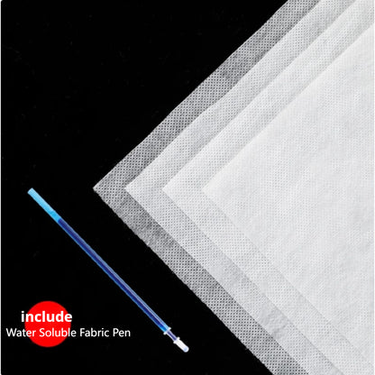 8 PCS Water Soluble Embroidery paper, 50*50cm Printable Embroidery Transfer Paper with Water Soluble Fabric Pen, Water-soluble film for Machine Embroidery and Hand Embroidery