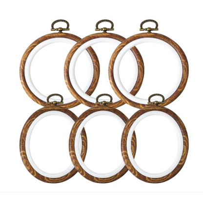 Round and Oval Embroidery Hoop Natural Material Adjustable For Embroidery, Cross Stitch and Ornaments